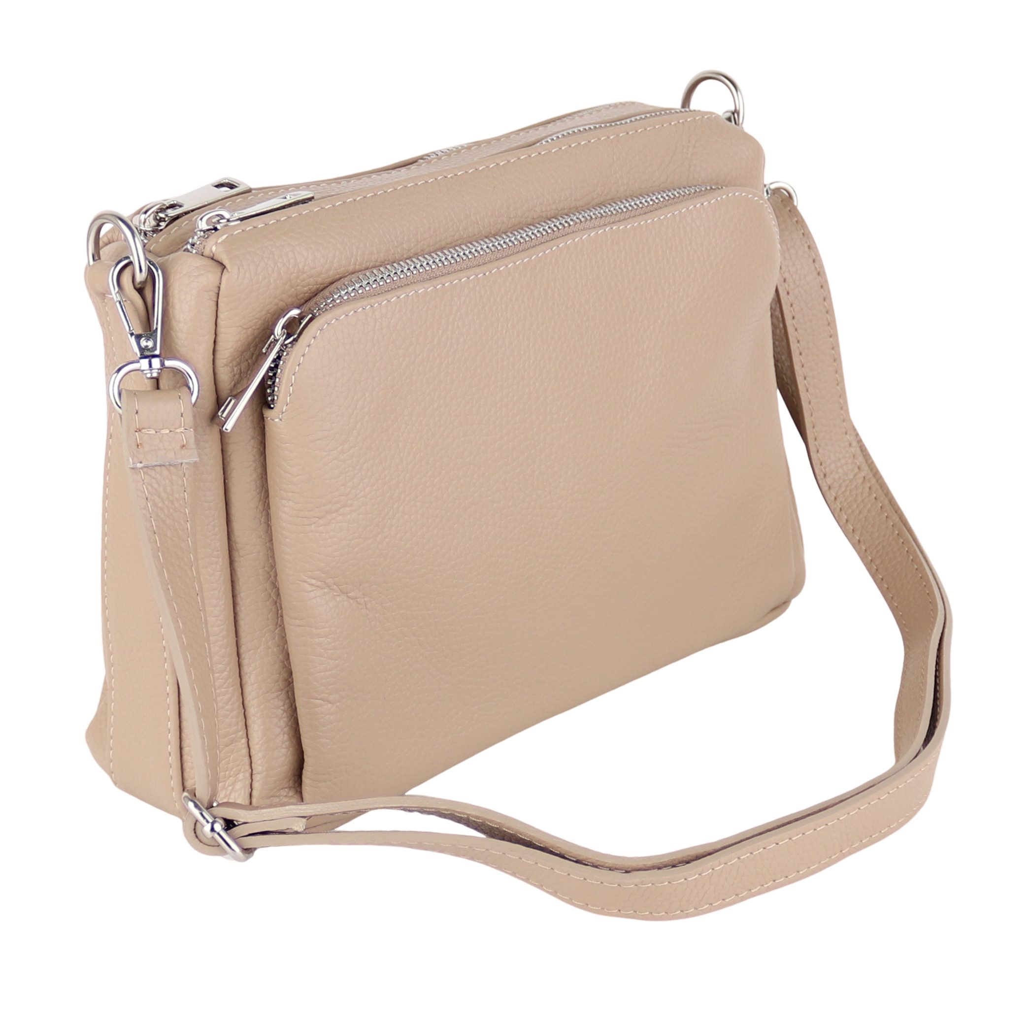 Umhängetasche Damen, Echtleder, Leder, Made in Italy, Mittelgroß