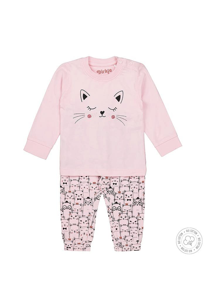 Dirkje Schlafanzug Schlafanzug Pyjama »Katzen - Bio Baumwolle (2 tlg)