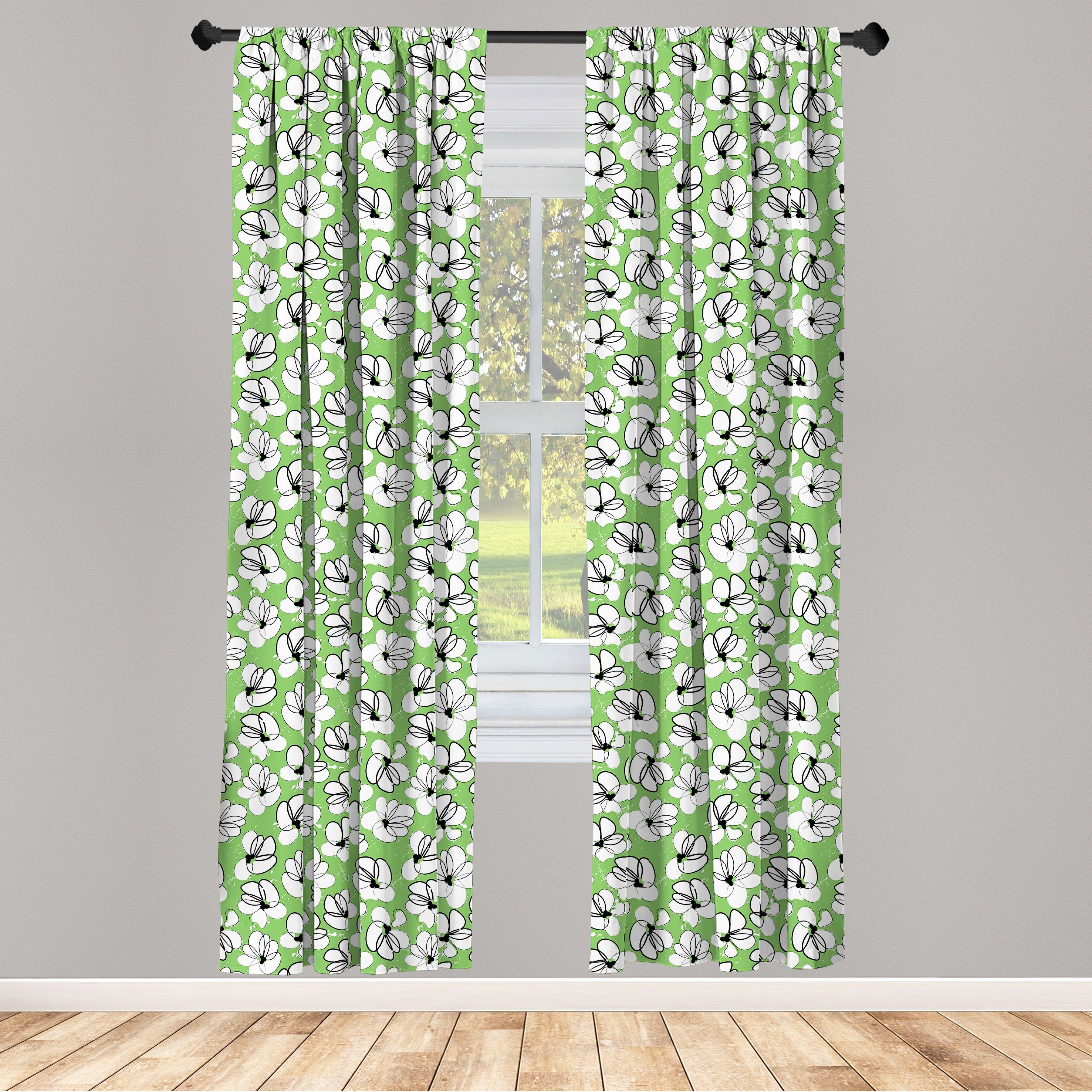 Gardine Vorhang für Wohnzimmer Schlafzimmer Dekor, Abakuhaus, Microfaser, Blumen Moderne Grunge Sommer Petals