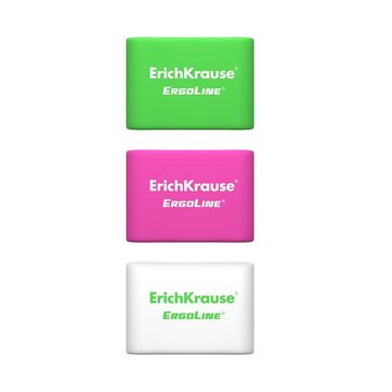 Erich Krause Radiergummi, Radiergummi weich 3,3 x 2,1 x 1 cm grün rosa weiß 36 Stück