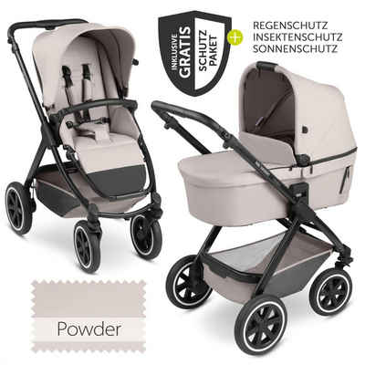 ABC Design Kombi-Kinderwagen Samba - Powder, 2in1 Kinderwagen Buggy Set inkl. Babywanne, Sportsitz, Regenschutz