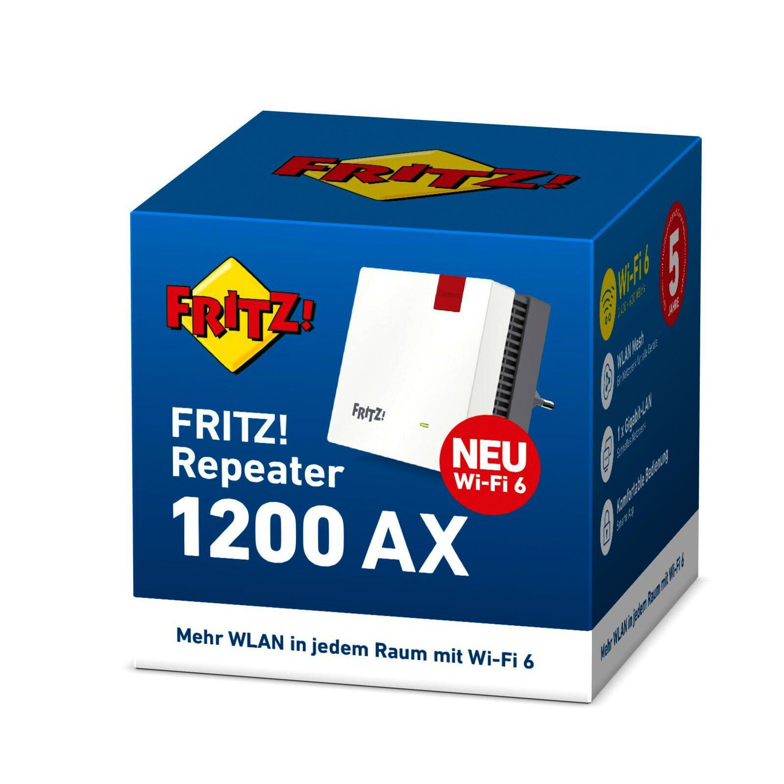 7530 (bis FRITZ!Repeater 600 GHz-Band und zu 6, AX, 1200 FRITZ!Box WLAN AX 2,4 MBit/s) Wi-Fi AVM AX WLAN-Router,