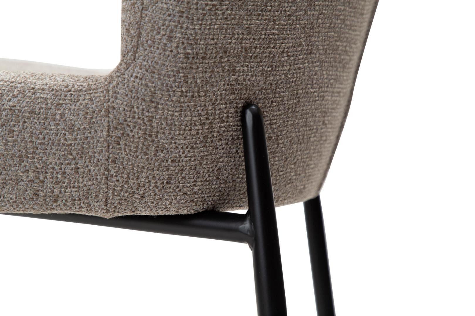 ebuy24 Barhocker Glam Dan-Form Barhocker Bouclé hellbraun.
