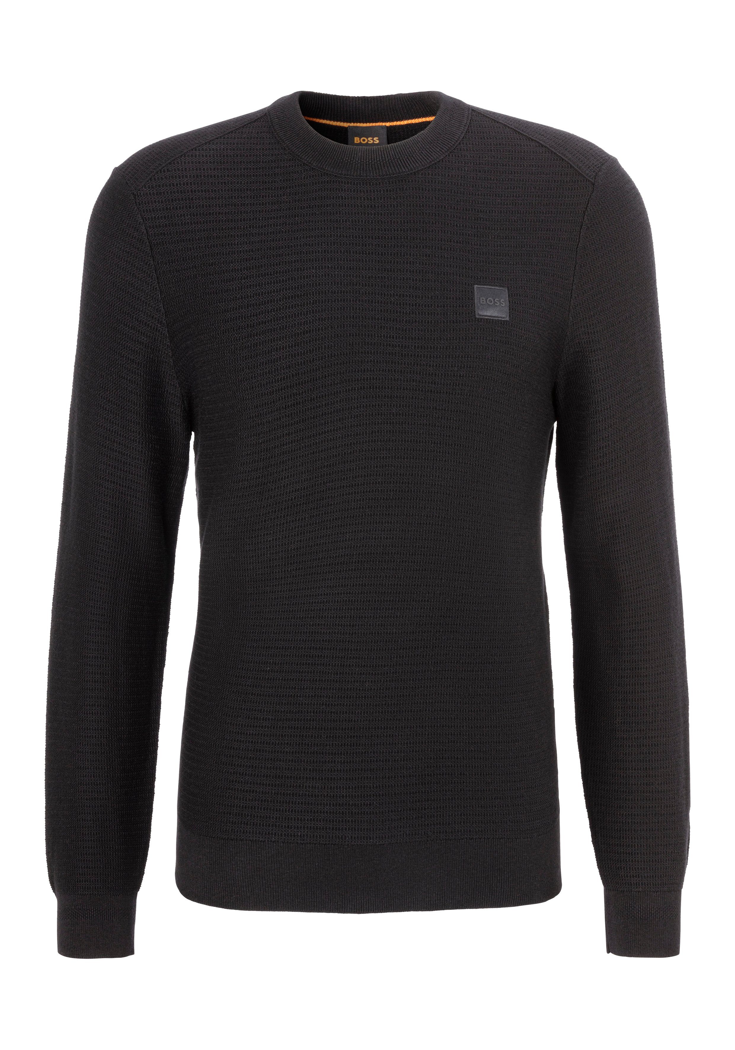 BOSS ORANGE Вязаные свитера Anion mit Label-Kontraststreifen innen am Ausschnitt