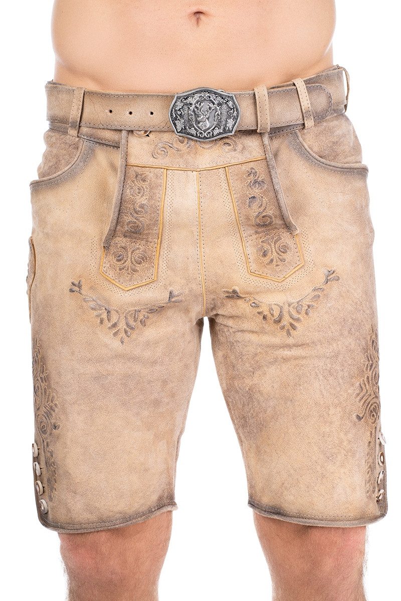 Maddox Trachtenlederhose Lederhose Herren kurz - RONN - weide