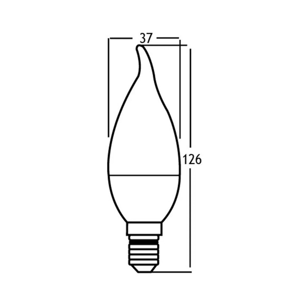 Mundotec LED-Leuchtmittel LED Leuchtmittel E14 Flamme 5 Watt