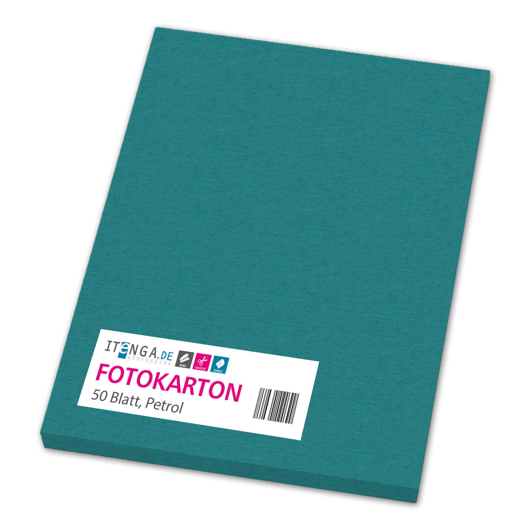 itenga Bastelkartonpapier itenga Fotokarton A4 PETROL 50 Blatt 300 g/qm