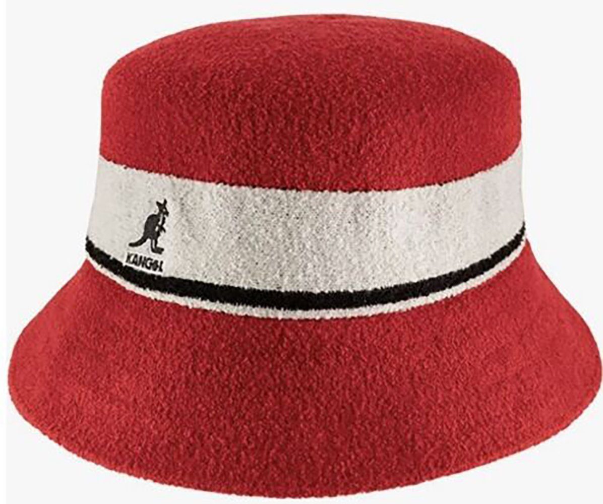 Kangol Schlapphut Bermuda Stripe Bucket Krempenbreite: ca. 5.8 cm,Kopfhöhe: ca. 10 cm rot