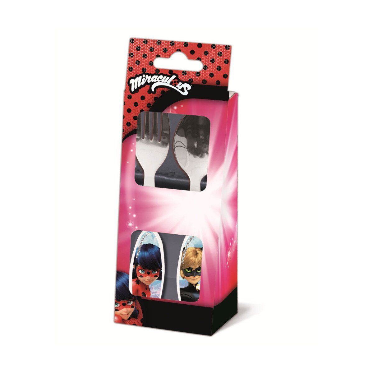 Miraculous - Ladybug Kinderbesteck Miraculous Ladybug & Cat Noir Heroes Metallbesteck-Set, 2-tlg. (2-tlg), Edelstahl