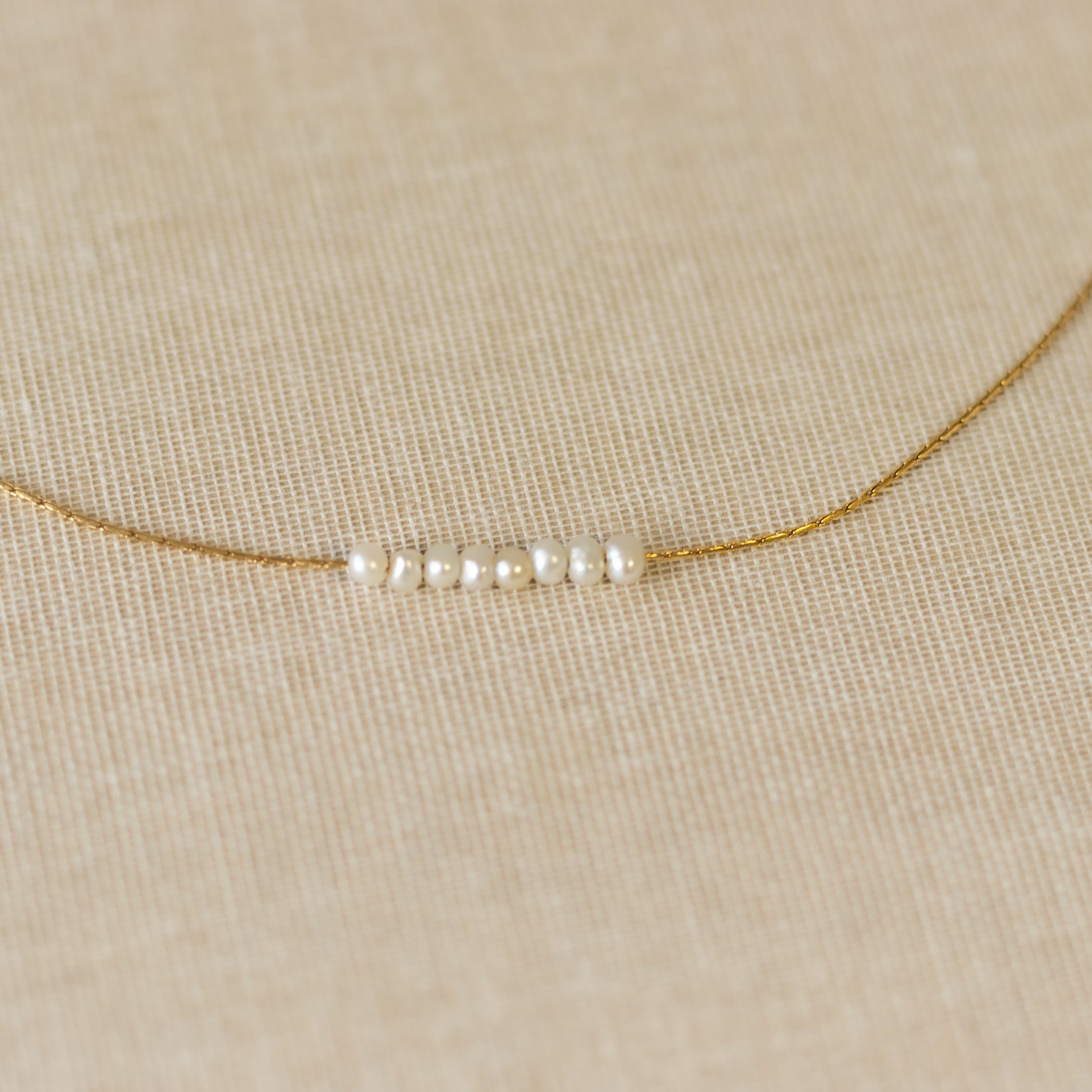 Süßwasserperlen mit Halskette Hochzeit, Süßwasserperlen Perlenkette Brautkrone kleine Perlenhalskette Edelstahl, 8