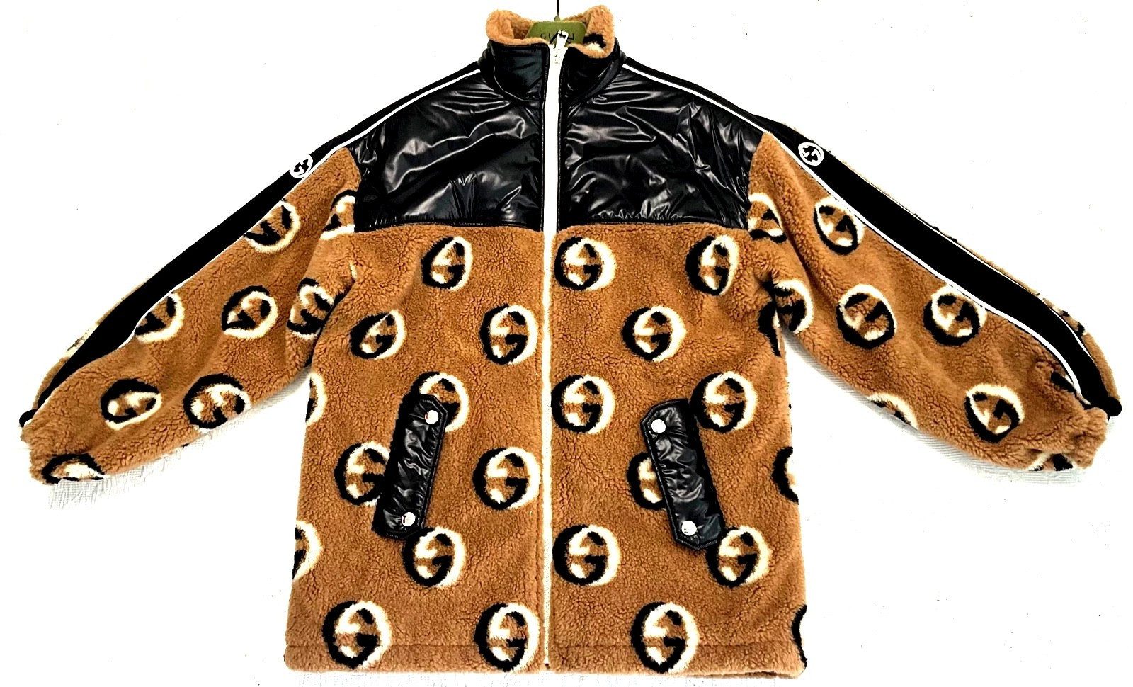 GUCCI Fleecejacke Gucci Damen Jacke, GUCCI GG WOOL FLEECE JACQUARD L/S ZIP JACKET mit Stehkragen