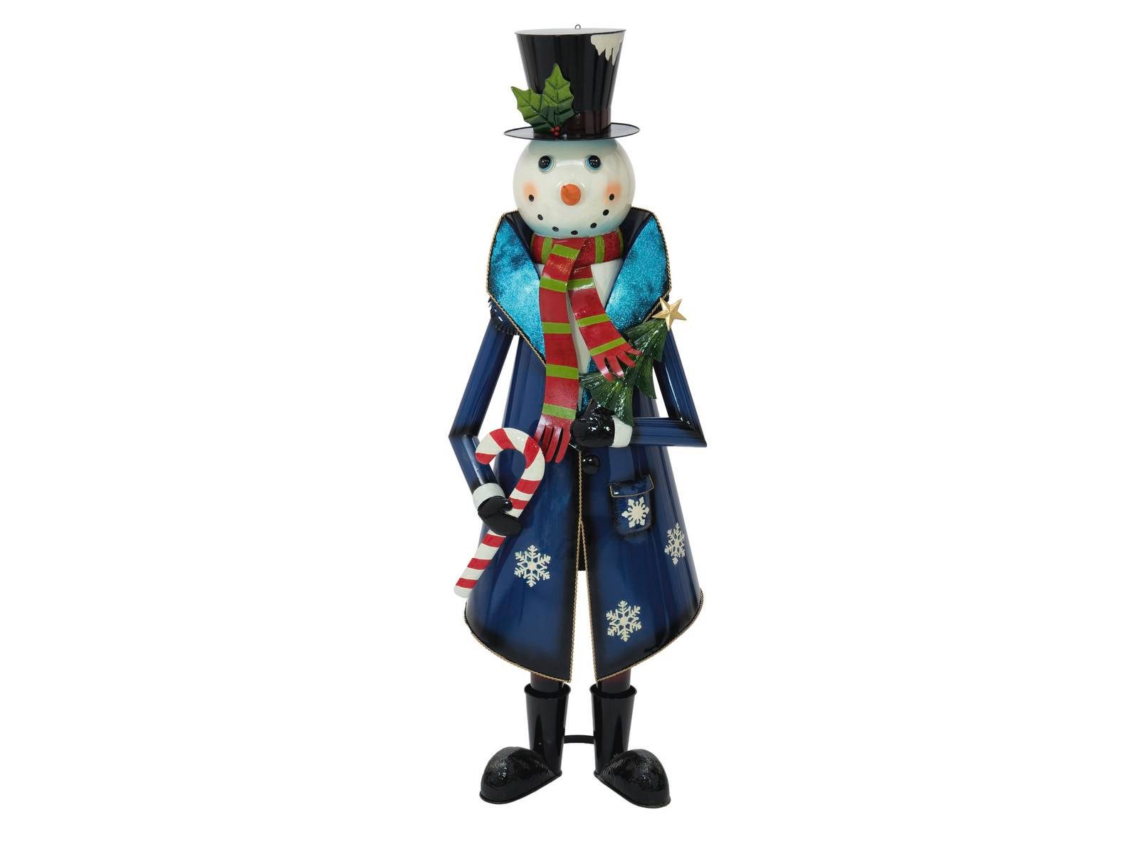 INNA-Glas Weihnachtsfigur Gartenfigur Schneemann RUDIE, mit Mantel, 150cm