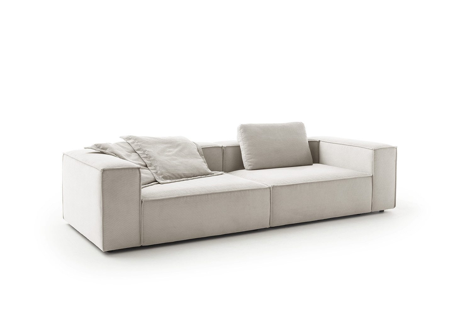 KAWOLA Sofa CARMO, Sofa Couch Feincord verschiedene Farben 306x118 cm