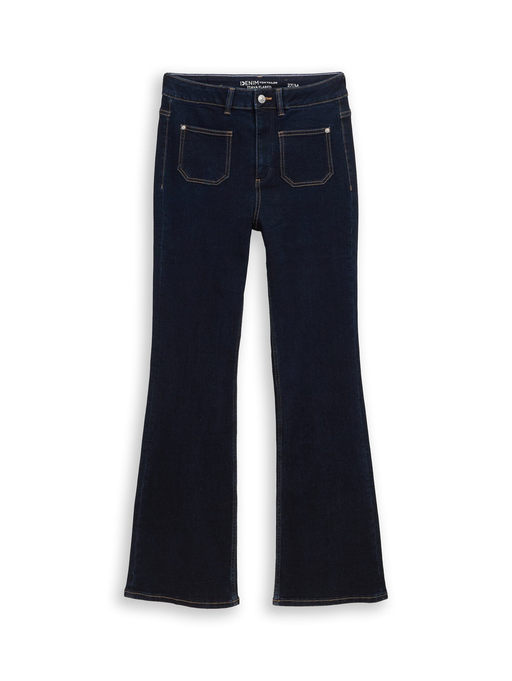 TOM TAILOR Denim Weite Jeans Jeanshosen TTAVA FLARED Jeans mit aufgesetzten Taschen – Bild 3 von 5