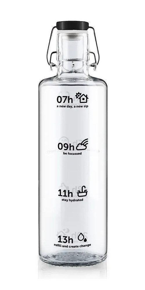 soulbottles Trinkflasche stay hydrated Glas (Glasflasche, Keramikdeckel, Edelstahlbügel)