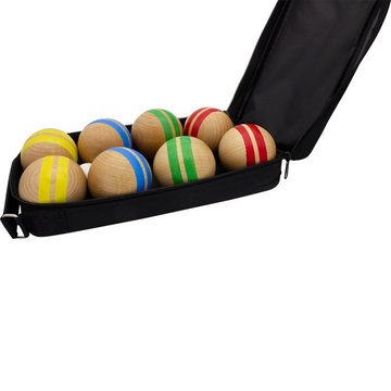 GICO Spielzeug-Gartenset GICO Boccia Spiel aus Massivholz, gestreift 8 Kugeln, D. 7 cm -3021