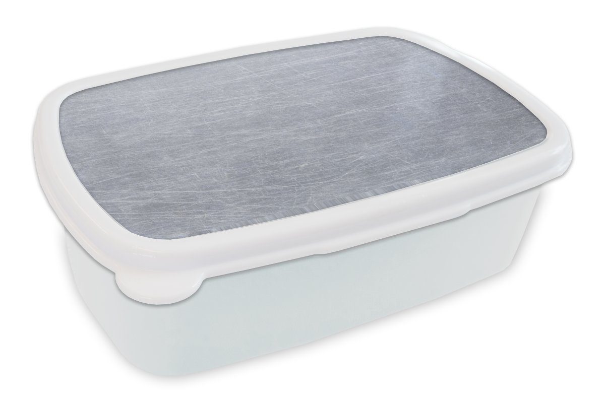 Kunststoff, MuchoWow Kinder (2-tlg), und Metalldruck - und Brotbox - weiß Brotdose, für Kratzer, Erwachsene, Lunchbox Jungs für Grau Mädchen