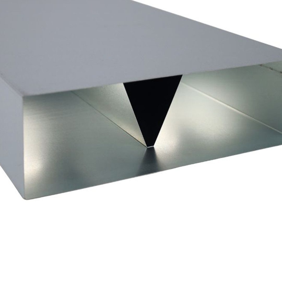 Subtiel Lüftungsschacht Flachkanal 250 x 50 mm, mit Mittelsteg - Länge 100 cm, 25x100x5 cm