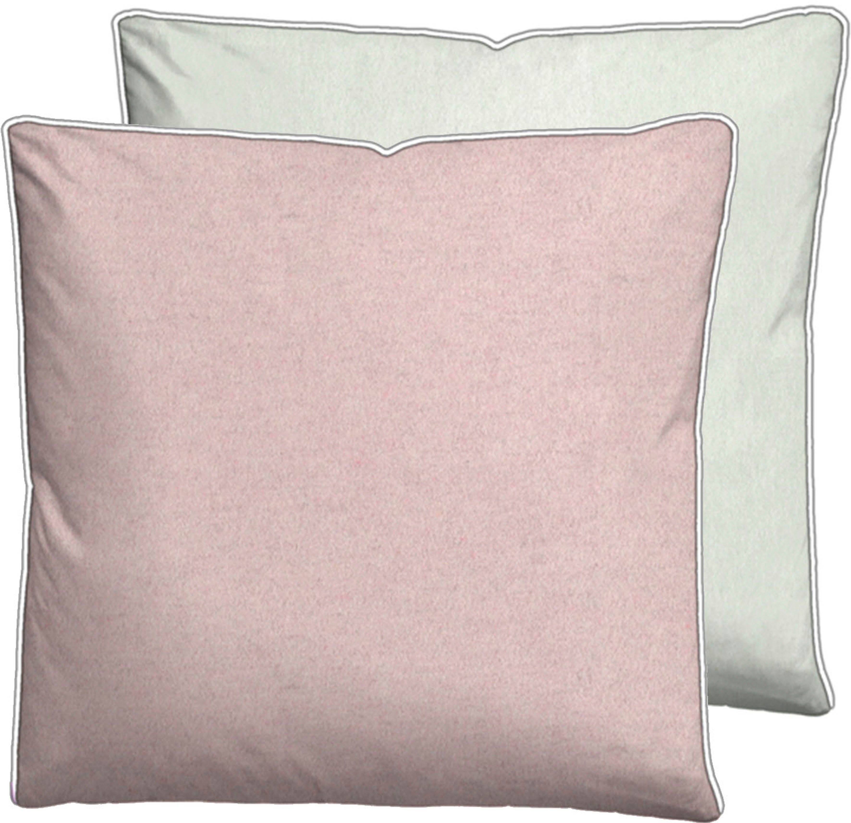 Biberna Kissenbezug 0840500 HERMAL Premium Biber Melange-Flanell 100% Baumwolle, (1 Stück), Kissenhülle, wärmend & weich, Reißverschluss, Satinpaspel