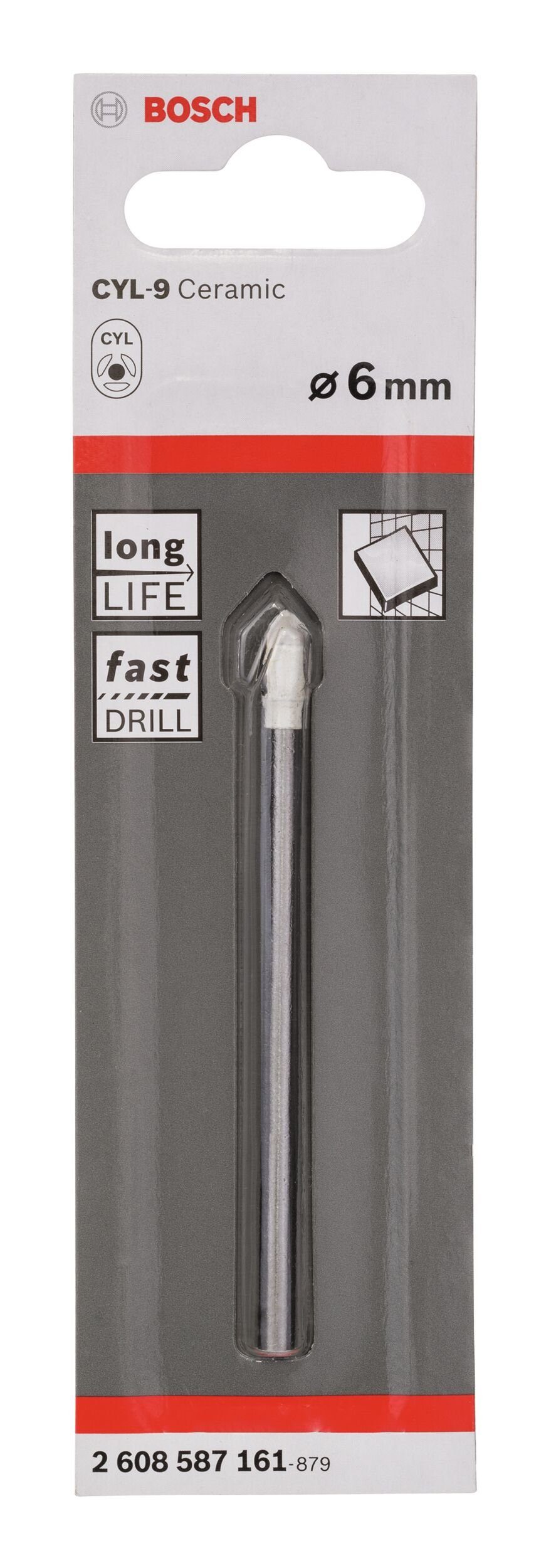 BOSCH Universalbohrer, CYL-9 Ceramic Fliesenbohrer - 6 x 80 mm - 1er-Pack