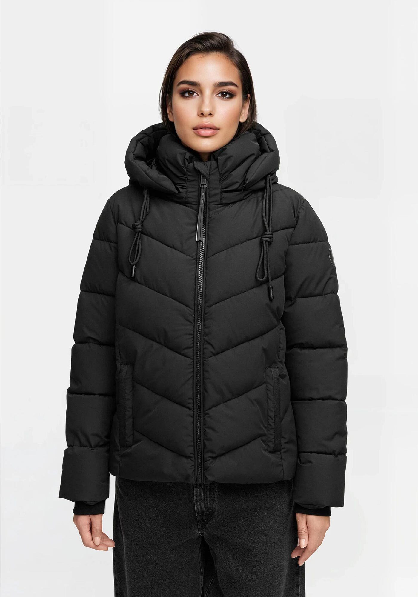 Marikoo Winterjacke Sahnemausii mit abnehmbarer Kapuze und hohem Kragen