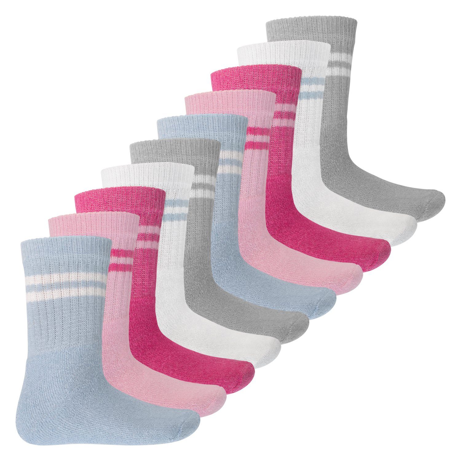 MT Tennissocken Kinder Freizeit Socken (5/10 Paar) Tennissocken Mädchen & Jungen (10-Paar) 10 x Pastell