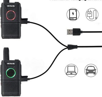 Retevis Walkie Talkie RT618,mit Headset,Dual-PTT-Funkgeräte Set für Familien,Camping(4Stück), VOX, Professionelles PMR446 Funkgerät, 2 in 1 USB-Ladekabel