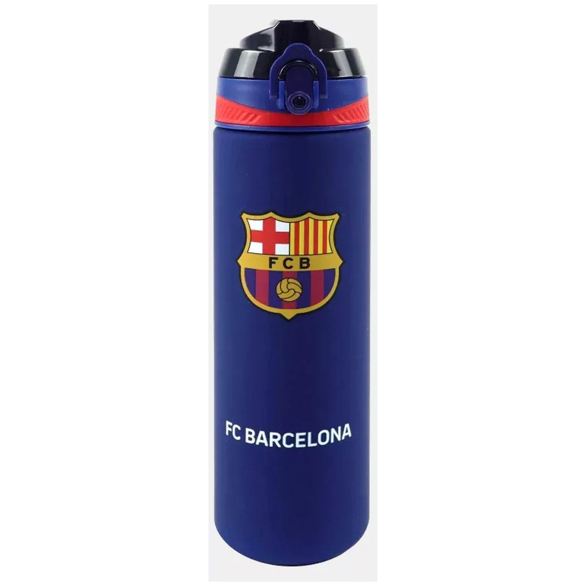 FC Barcelona Trinkflasche FC Barcelona Barca matte Plastikflasche mit Strohhalm 700 ml