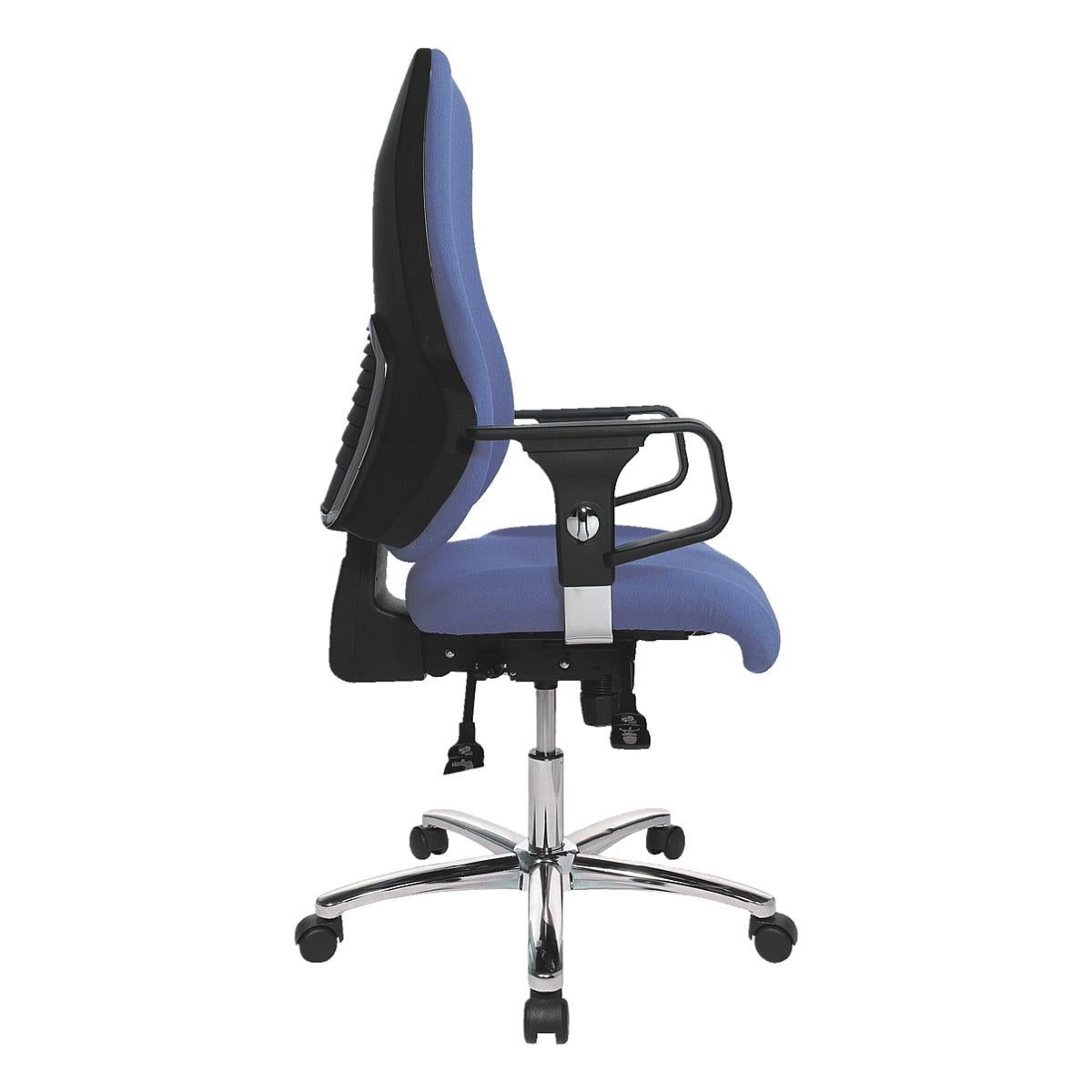 55, blau Schreibtischstuhl TOPSTAR Body-Balance-Tect mit Armlehnen, Sitness und Muldensitz