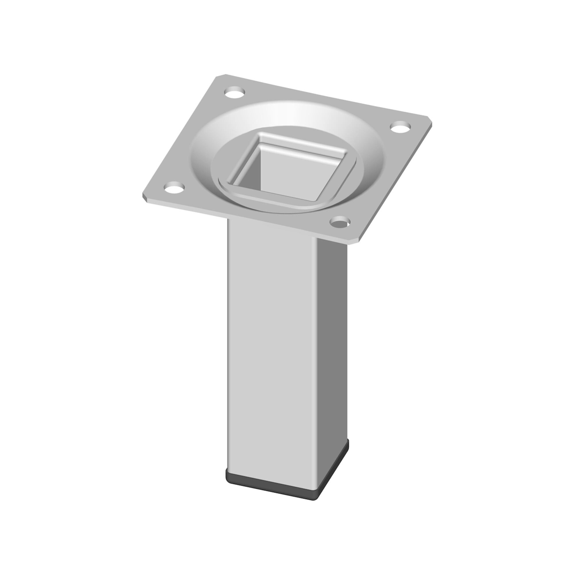 ELEMENT SYSTEM Tischbein Element System Möbelfuß weiß 25x25mm H.100mm Platte 4 Stk