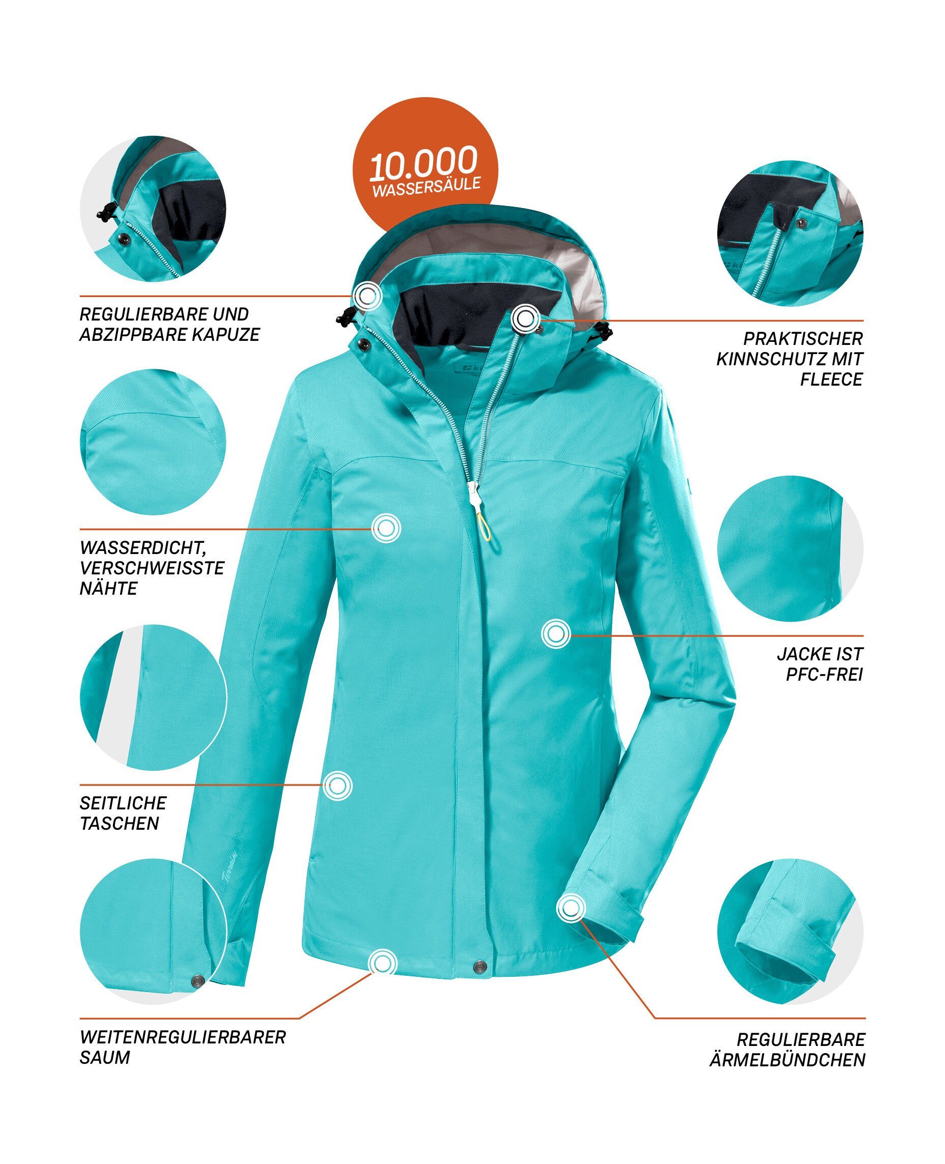 Outdoorjacke Killtec KOS 133 aquablau JCKT WMN