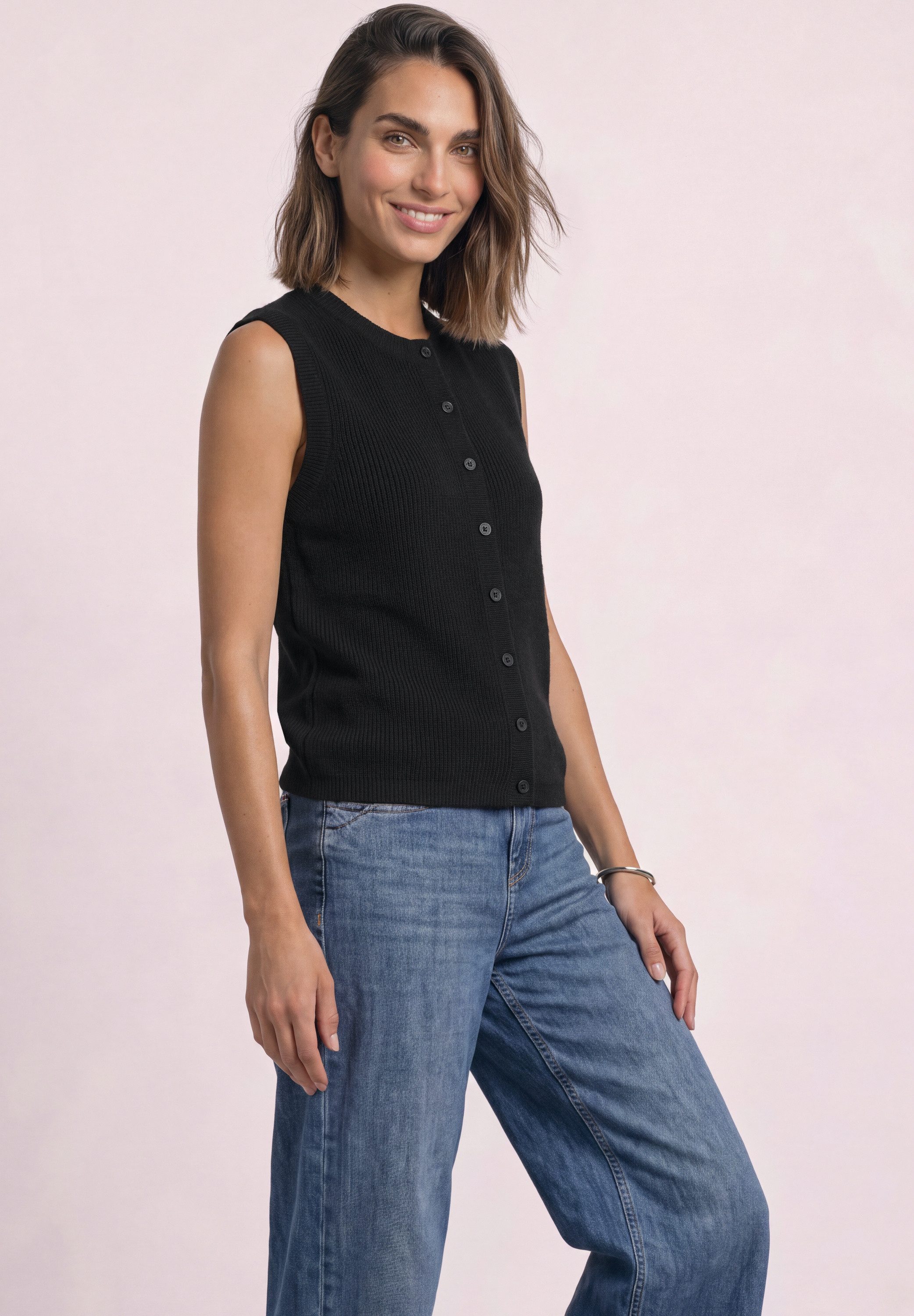 STREET ONE Kurzweste aus softem Materialmix