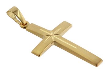 trendor Kreuzanhänger Kreuz- Gold 585 (14 Karat) 24 mm