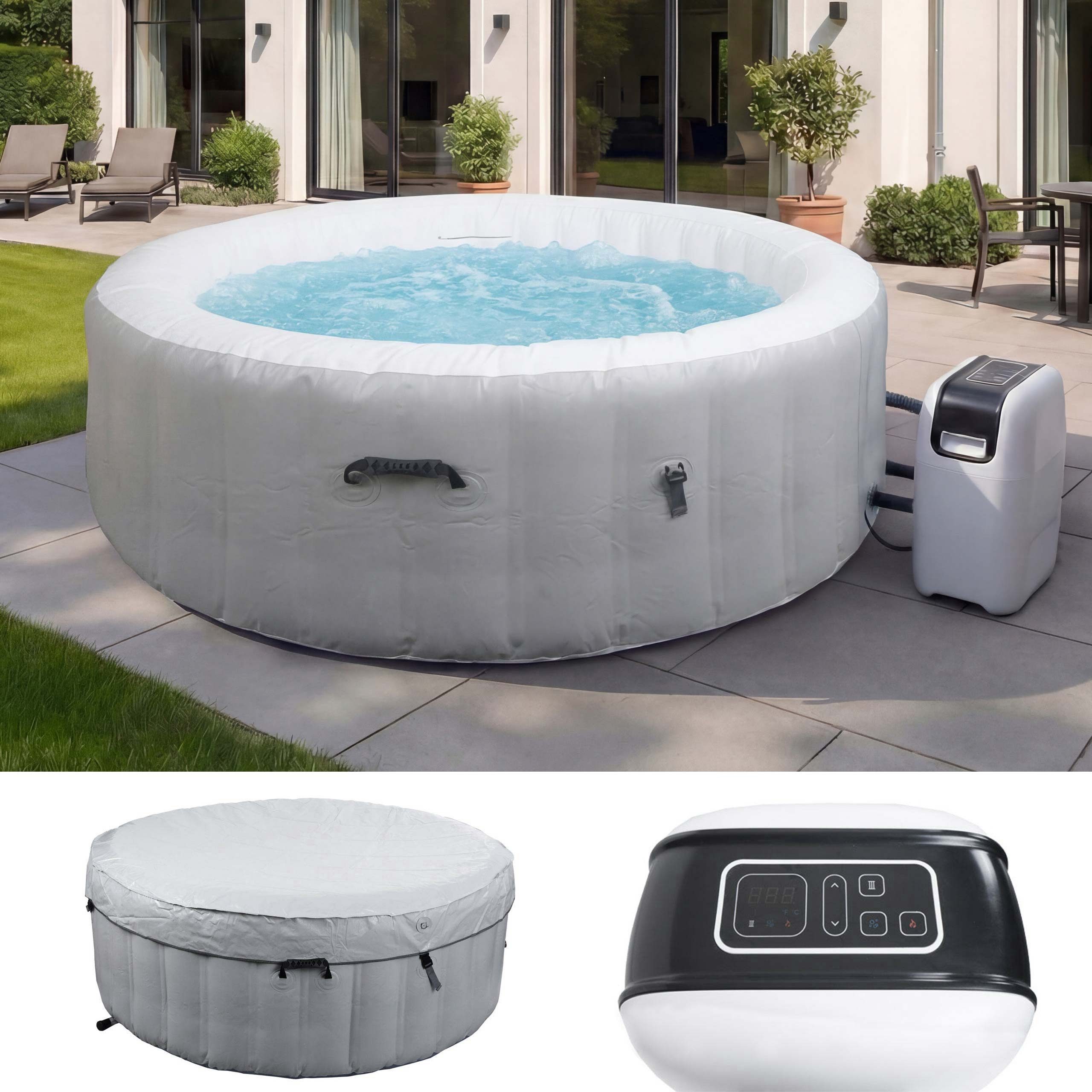MCW Whirlpool MCW-N97-PR-180, aufblasbar, Innen- und Außenbereich, Hohe Formbeständigkeit, Platz für 4 Personen