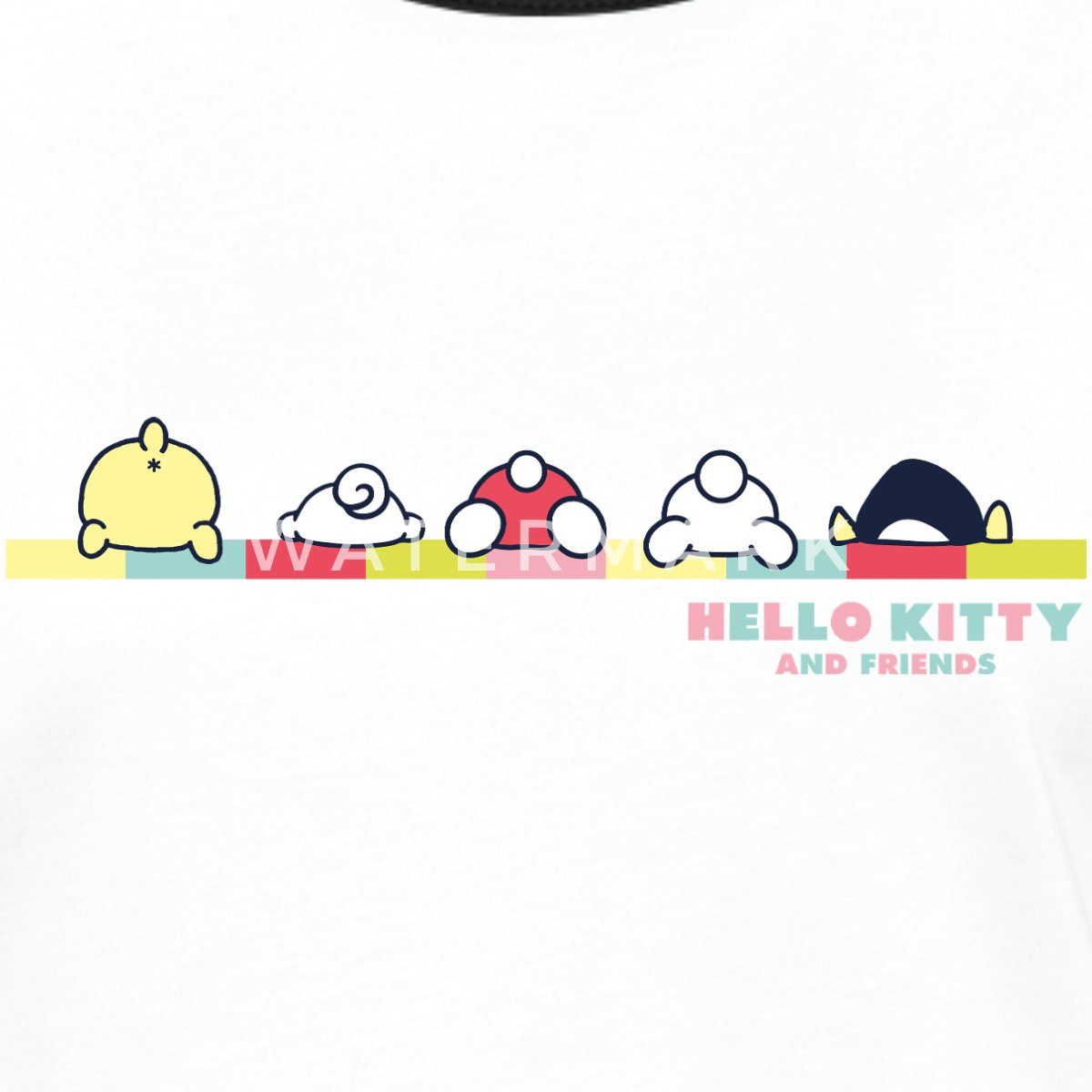 Spreadshirt T-Shirt Hello Kitty And Friends Pose Frauen Kontrast T-Shirt (1-tlg)