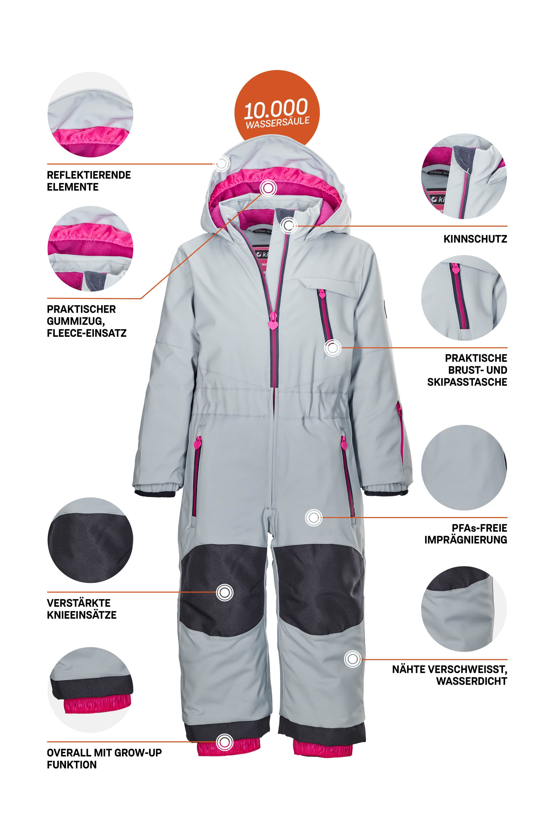 Killtec Skianzug KW 102 MNS ONPC, Skioverall: wind-u wasserdicht, Fleecefutter, verlängerbar