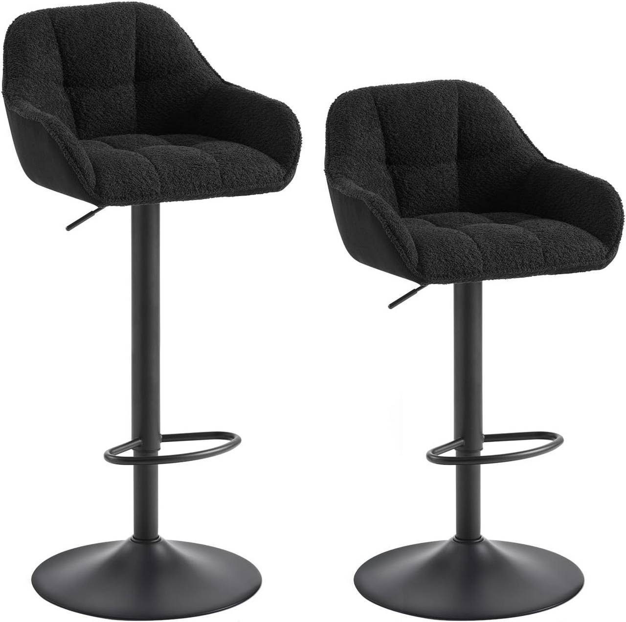 Woltu Barhocker (2 St), höhenverstellbar drehbar, Chenille Cord Metall günstig online kaufen