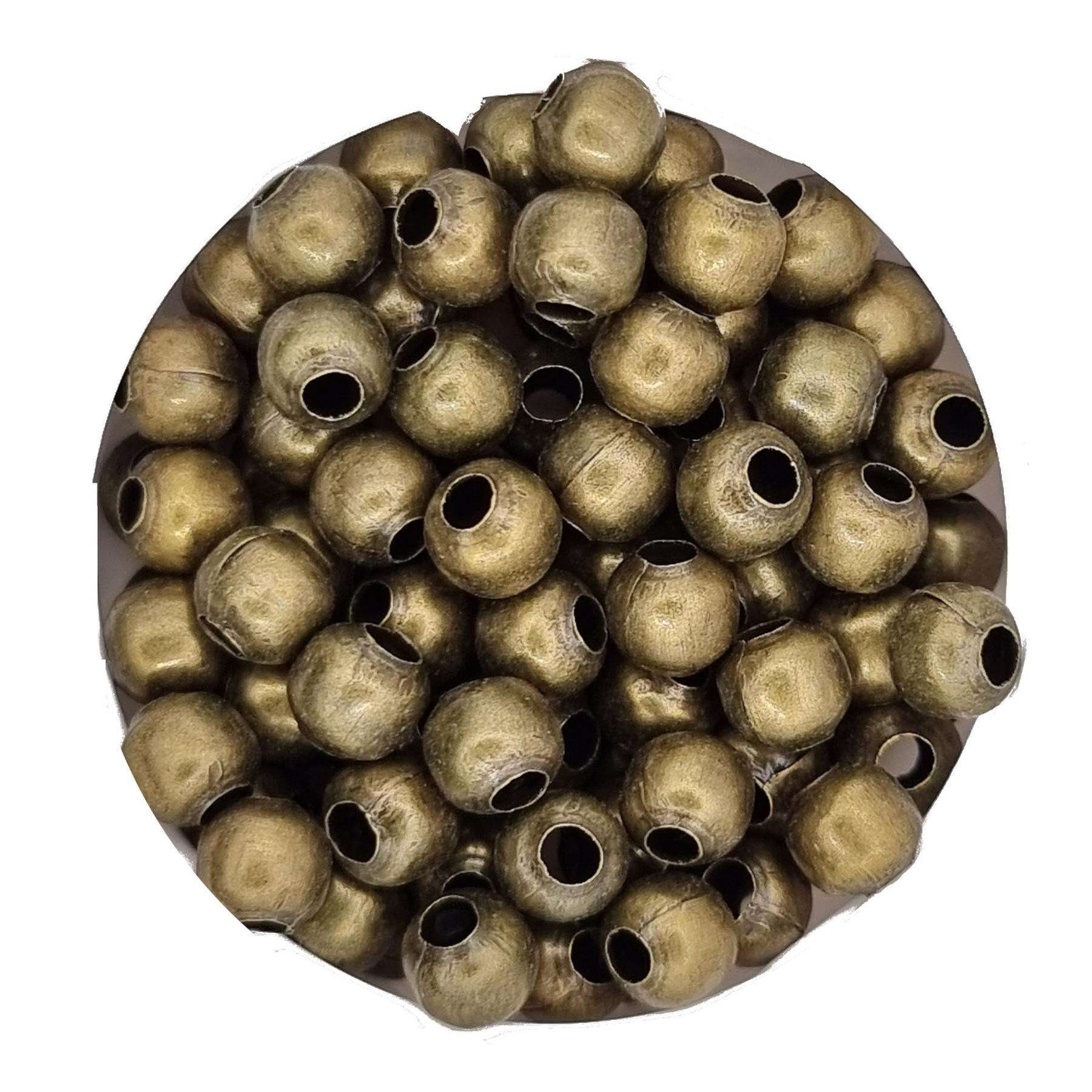 Kopper-24 Bastelperlen Metall Perlen Großlochperlen 2 mm, ca. 500 Stück, Bronzefarben, (500-tlg)