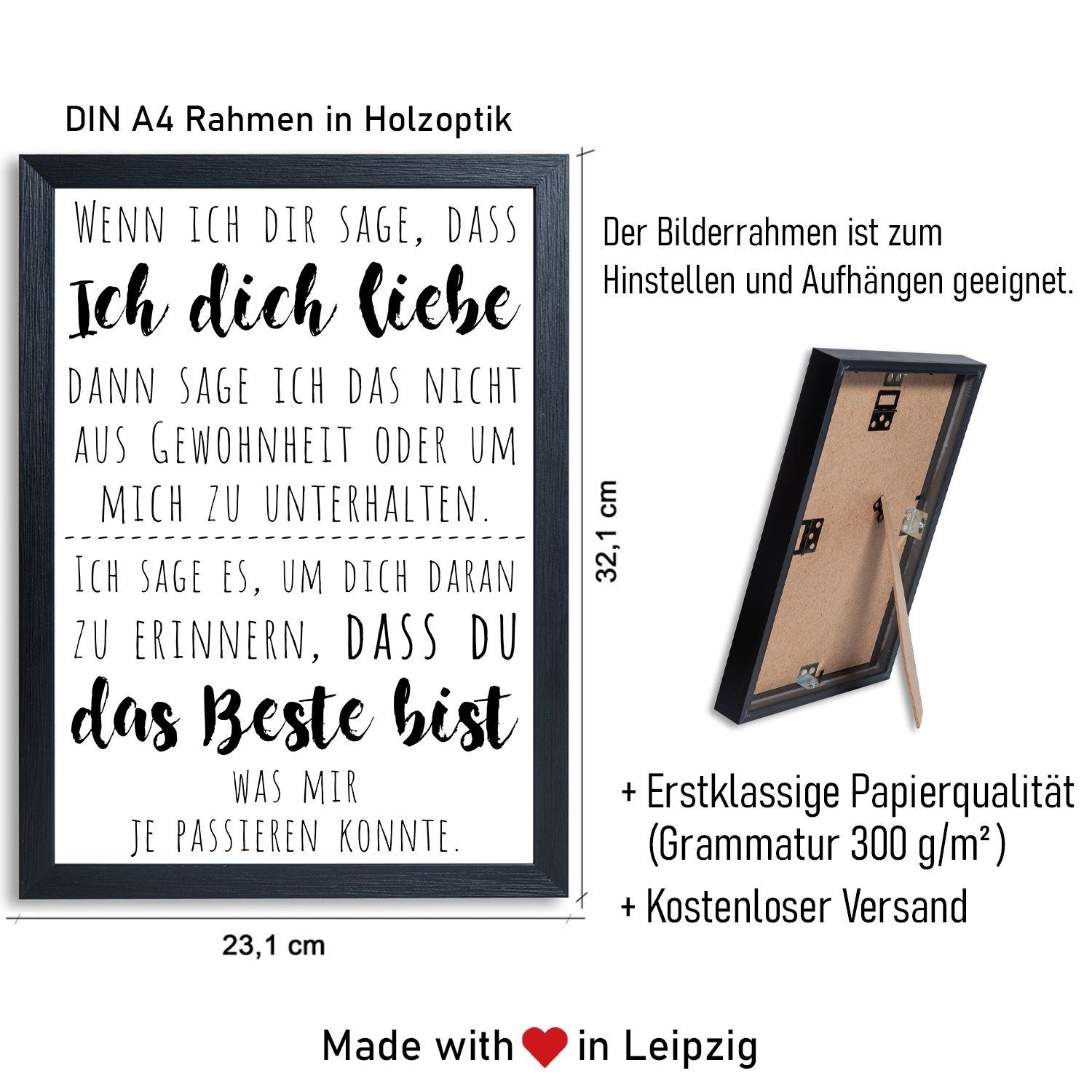 Tigerlino Poster Liebe Kunstdruck Valentinstag Geschenkidee Liebespaar Bild günstig online kaufen