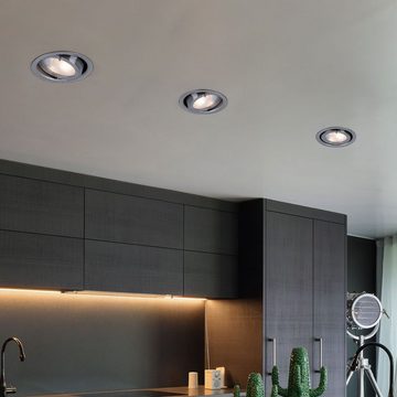 Paulmann LED Einbaustrahler, Leuchtmittel inklusive, Warmweiß, 3er Set Einbaustrahler rund Beleuchtung Spot Lampen Leuchten Lichter