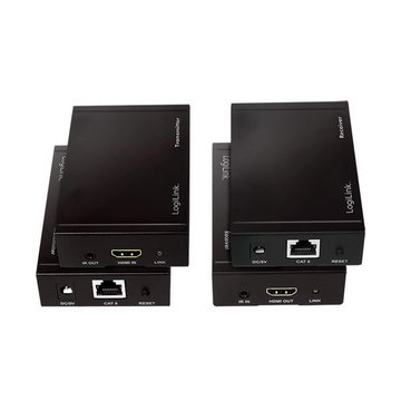 LogiLink HD0024 HDMI-Adapter RJ45 zu HDMI, IR, 5000 cm, HDMI Extender Set über LAN 50 m 4K/30 Hz HDCP IR
