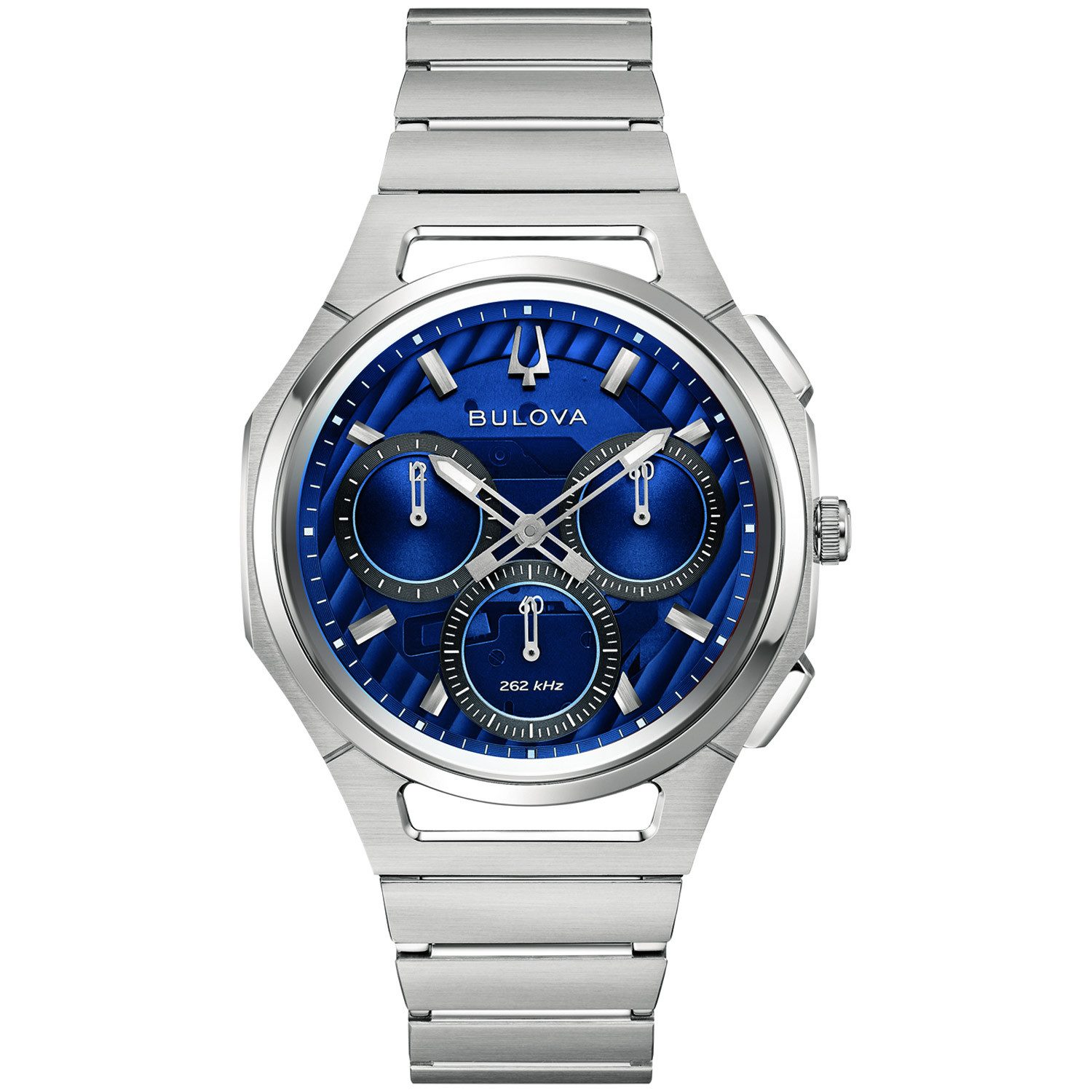 Bulova Quarzuhr Chronograph Curv Stahl/Blau