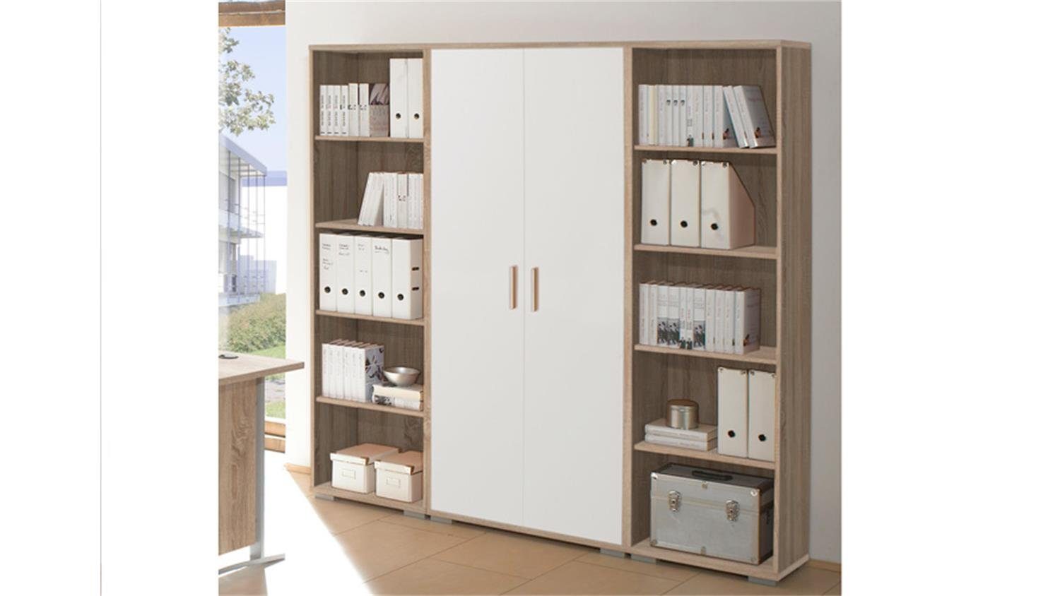 möbel-direkt.de Büromöbel-Set Office Line in Eiche Sonoma kombiniert mit We günstig online kaufen