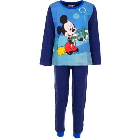 Disney Mickey Mouse Schlafanzug Jungen Kinder Pyjama Gr. 92 bis 116, Baumwolle