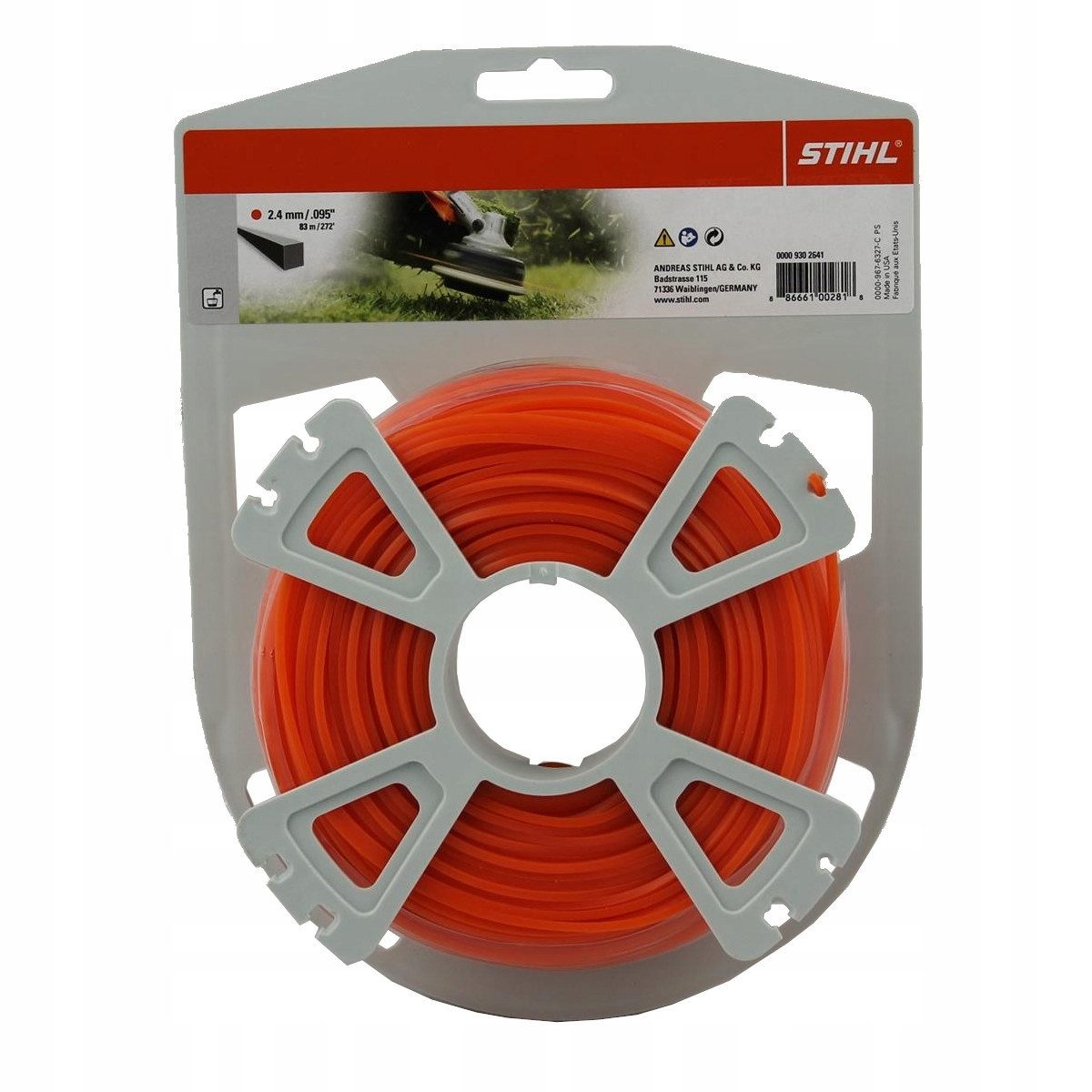 Trimmerfaden Mähfaden QUADRATISCH 2,4 mm 83m 00009302641