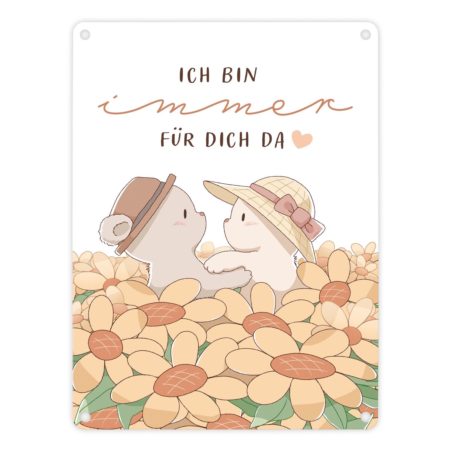 Metallschild Bären Metallschild in 15x20 cm mit Spruch Ich bin immer für dich da
