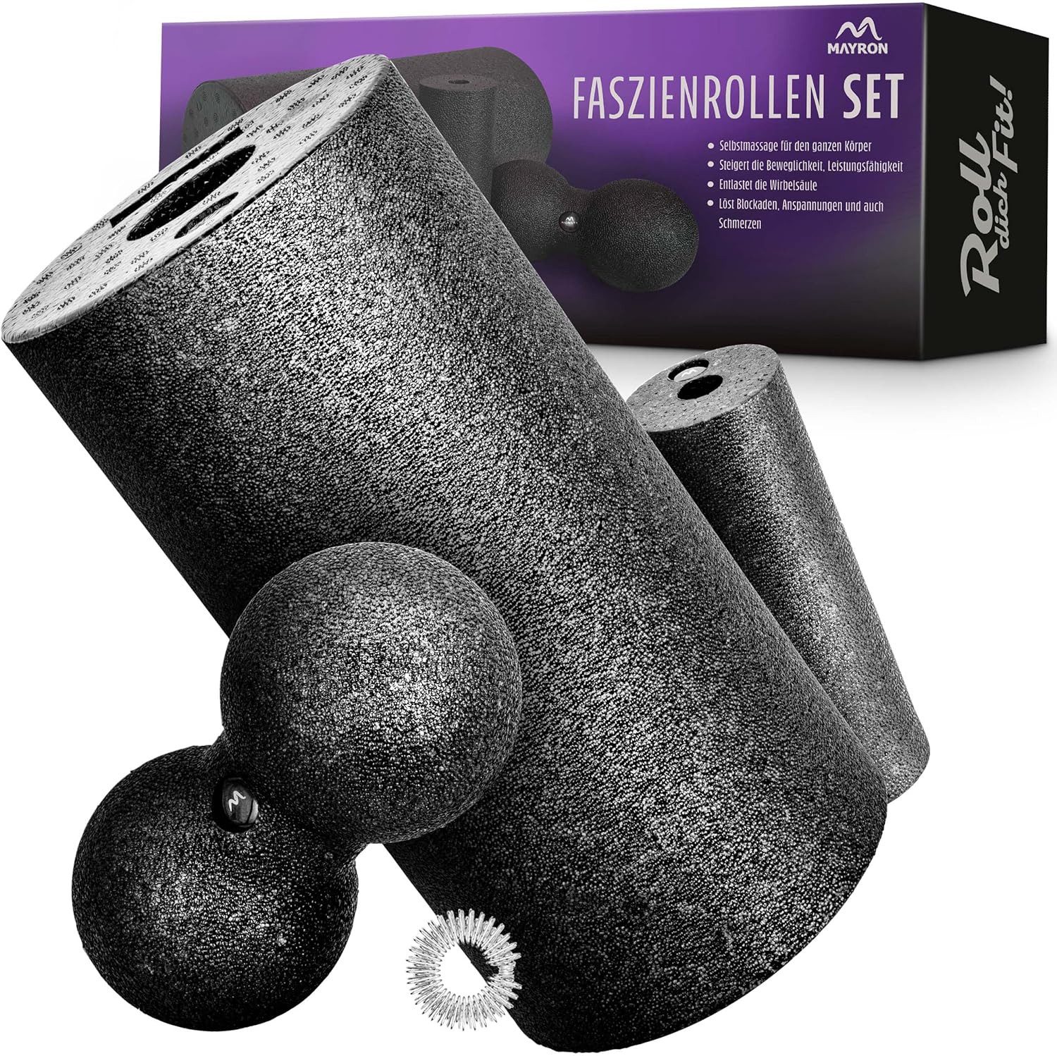 Mayron Faszienrolle Faszienrollen 6 Teiliges Set, 6-tlg.