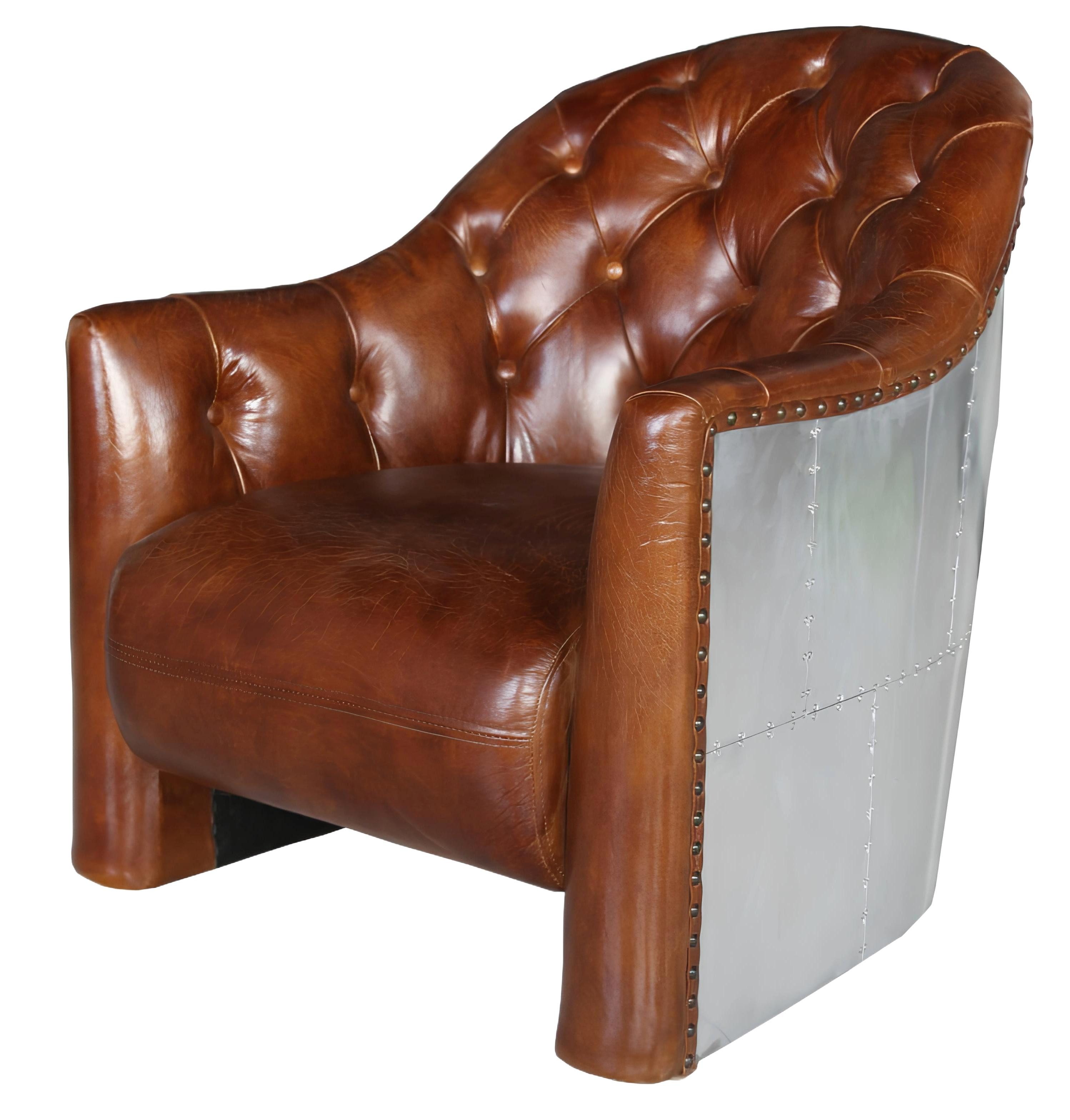 Xlmoebel Loungesessel Neuer Vintage Aviator Chesterfield Ledersessel Loungesessel (Sessel), Hergestellt in Europa