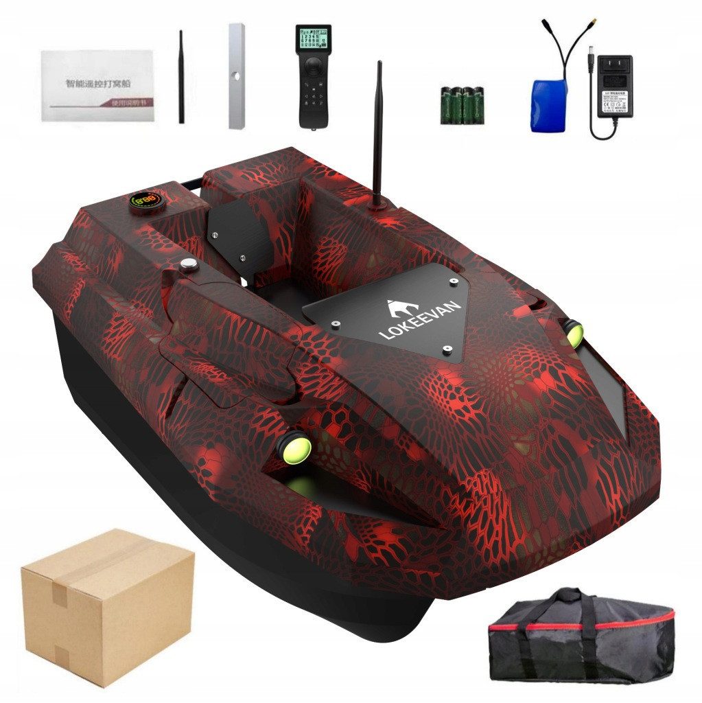 LOKEEVAN RC-Boot D50E, Futterboot mit Echolot,GPS und Fernbedienung