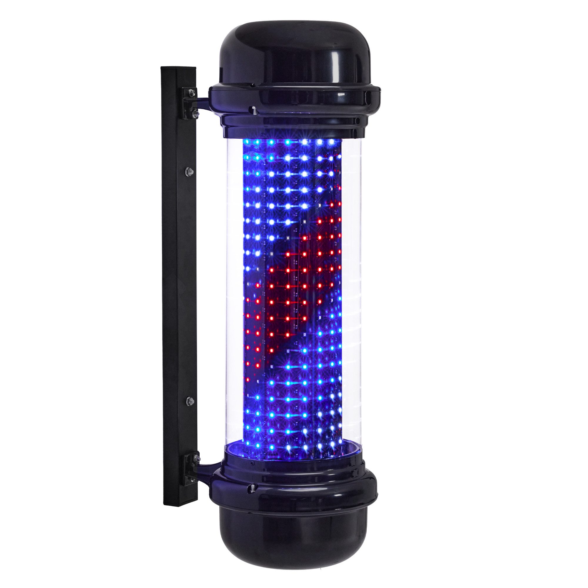 Barberpub Außen-Wandleuchte BarberPub Barbierstab, Barbershop Friseurstange, Barber Pole L047BC, LED fest integriert, Rot Blau und Weiß, 71 CM, Außenwandlampe für Friseursalons